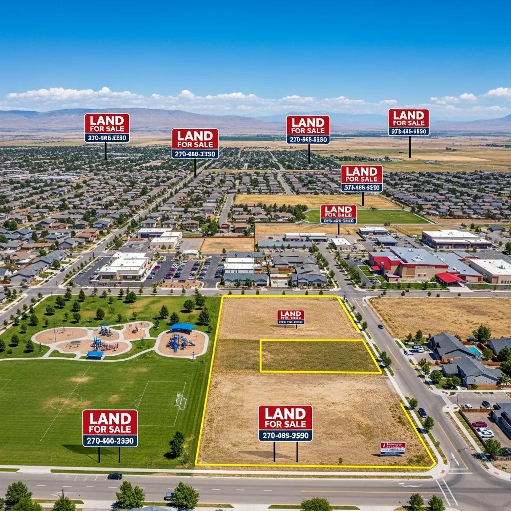 Aerial view of residential land parcels in Utah