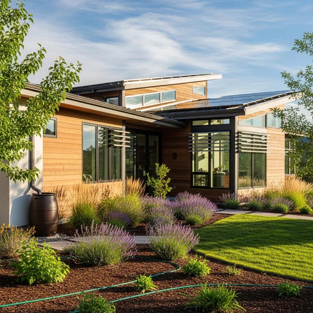 Modern sustainable custom home in Utah with eco-friendly features