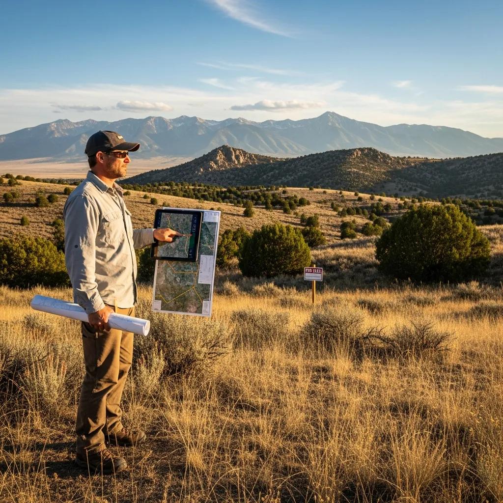 Real estate investor evaluating land parcels in Central Utah, focusing on investment potential